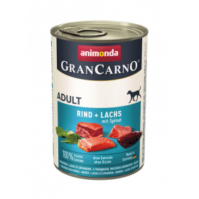 Gran Carno Original Adult Beef, Salmon and Spinach - консервирана храна за израстнали кучета със сьомга и спанак
